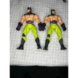 Lot of 2 Vintage 1998 Kenner Knight Force Ninjas Deluxe Fist Fury Batman 6.5"